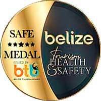 Belize Tourism Health & Safety certification logo, highlighting our commitment to safe, responsible travel in Belize.