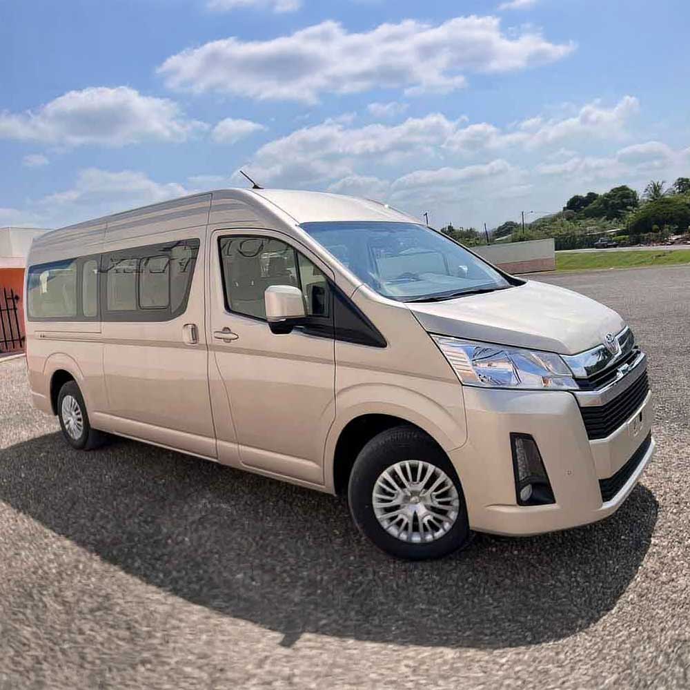 Transportation One of the comfortable vans of the Authentic Travel Belize transportation fleet.